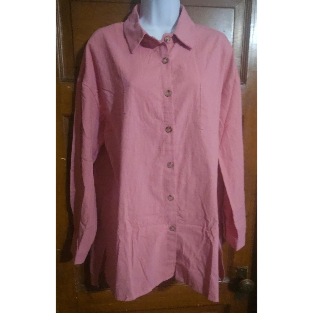 NEW Woman's Mauve Pink Button Down Shirt